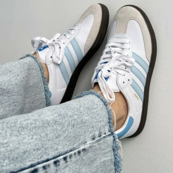 Adidas Samba OG – White & Light Blue (unisex) - Image 2