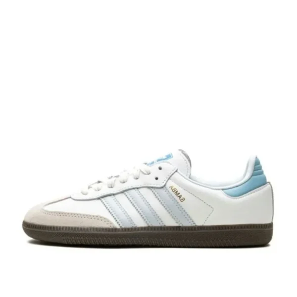 Adidas Samba OG – White & Light Blue (unisex)